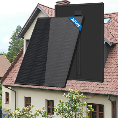 System energii słonecznej w domu 200W Czarny panel słoneczny ze szkłem i 900mm kablem fotowoltaicznym