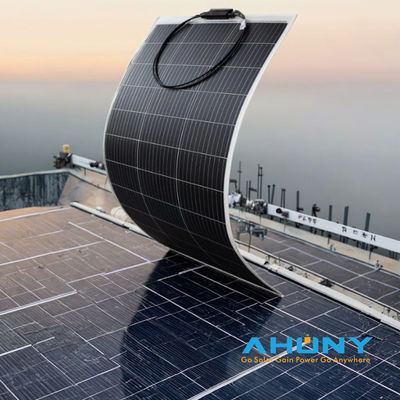 Dobra cena. AHONY 300W Mono Semi Flexible Panel Solar Waterproof Photovoltaic HCF Cell for RV Camp House Roof Golf Cart Inne użytkowanie na zewnątrz w Internecie